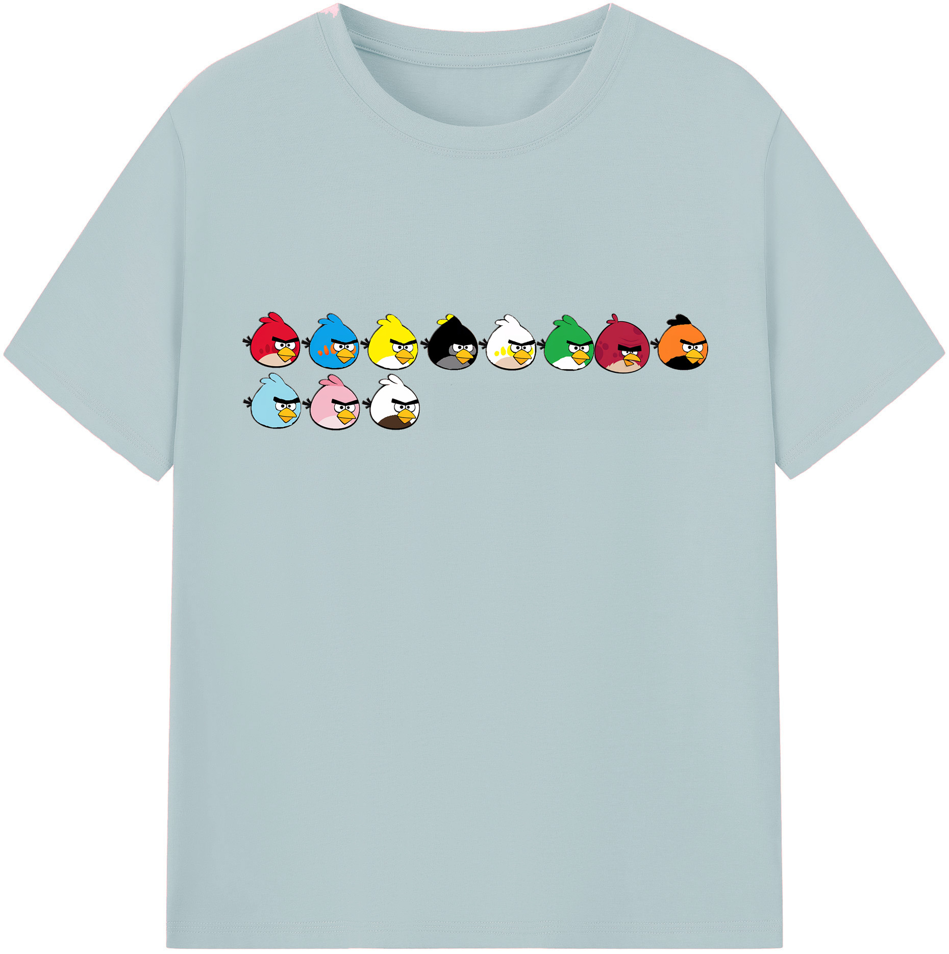 （画像用） Angry Birds アングリーバード 綿100％半袖Tシャツ（フロントプリント）